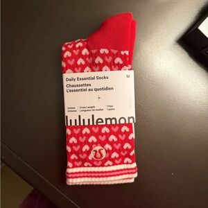 Lululemon Daily Essential Valentines Day Heart Socks